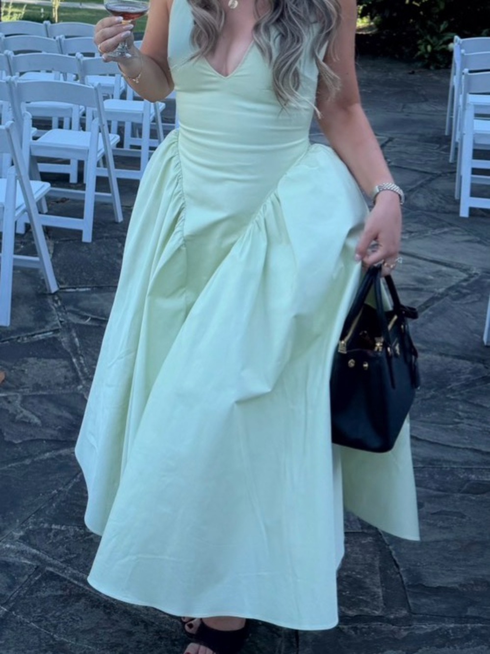 House of CB Marilyn Green Pistachio Halter Dress M Medium - Picture 2 of 8